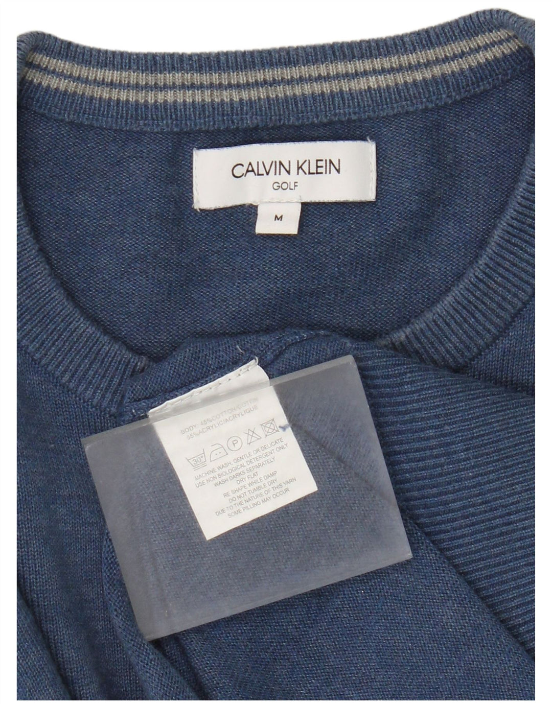 Calvin Klein muški džemper s okruglim izrezom Srednje plavi pamuk