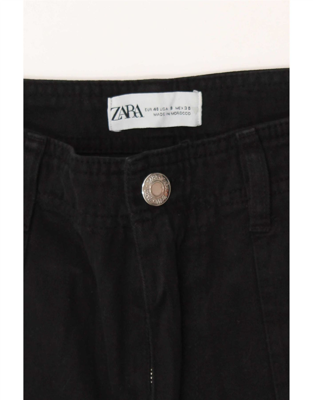 Zara ženske ravne kargo hlače EU 40 srednje W30 L30 crne