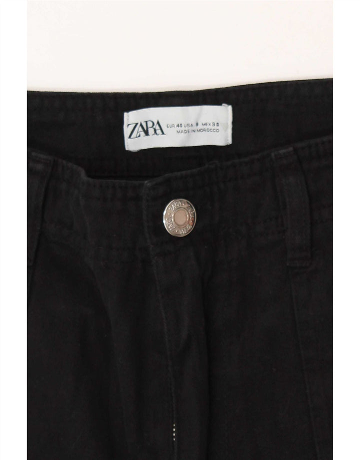 Zara ženske ravne kargo hlače EU 40 srednje W30 L30 crne