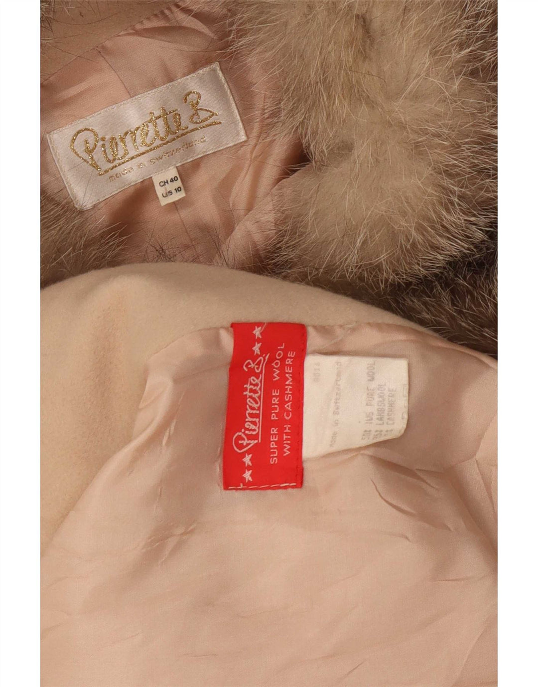 Pierrette B ženski kaput s dvostrukim kopčanjem US 10 Large Beige Wool
