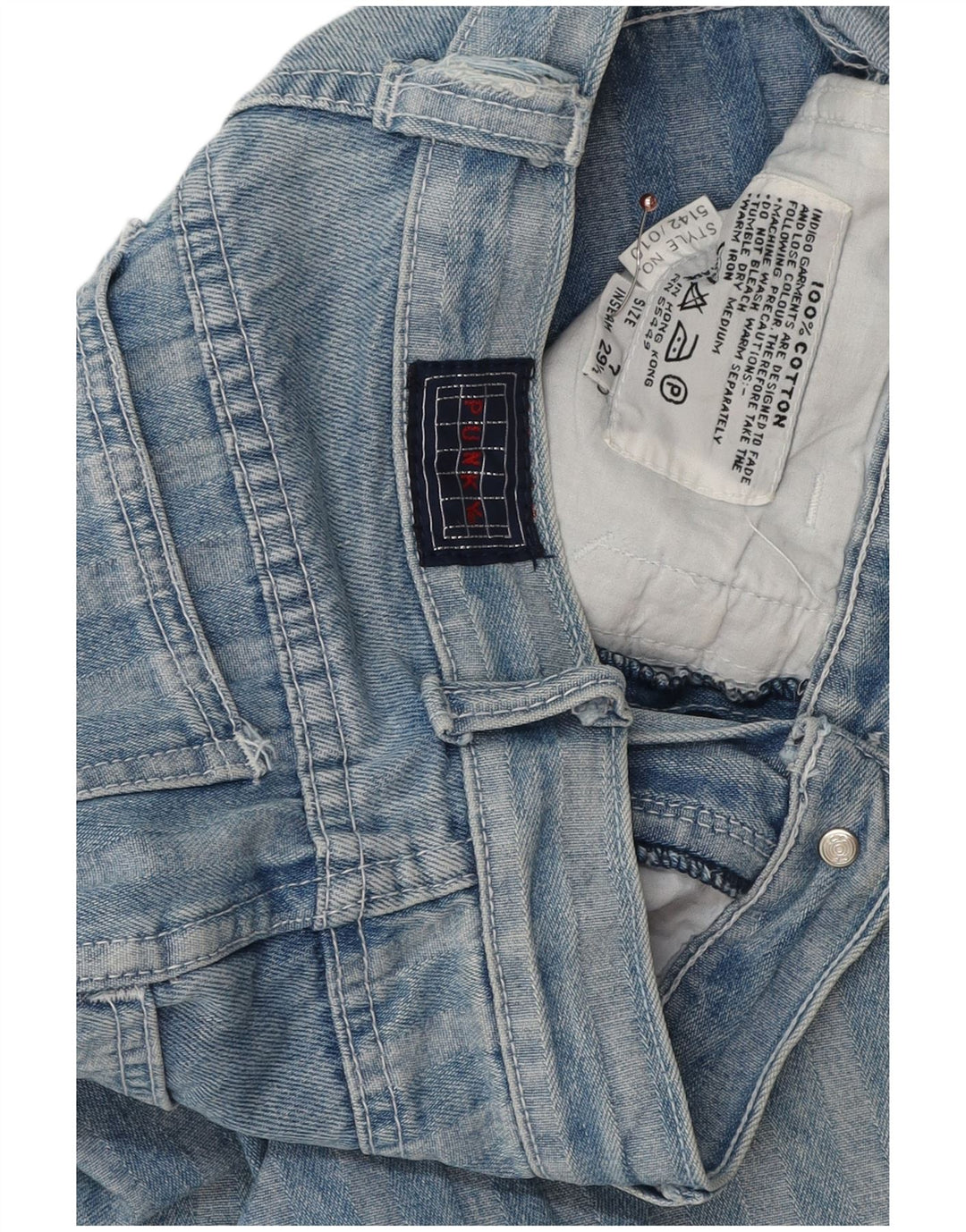 Vintage ženske sužene traperice W26 L29 pamuk na plave pruge