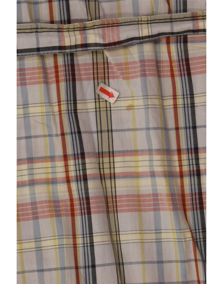 Vintage ženska košulja haljina UK 14 Srednje raznobojni karirani pamuk