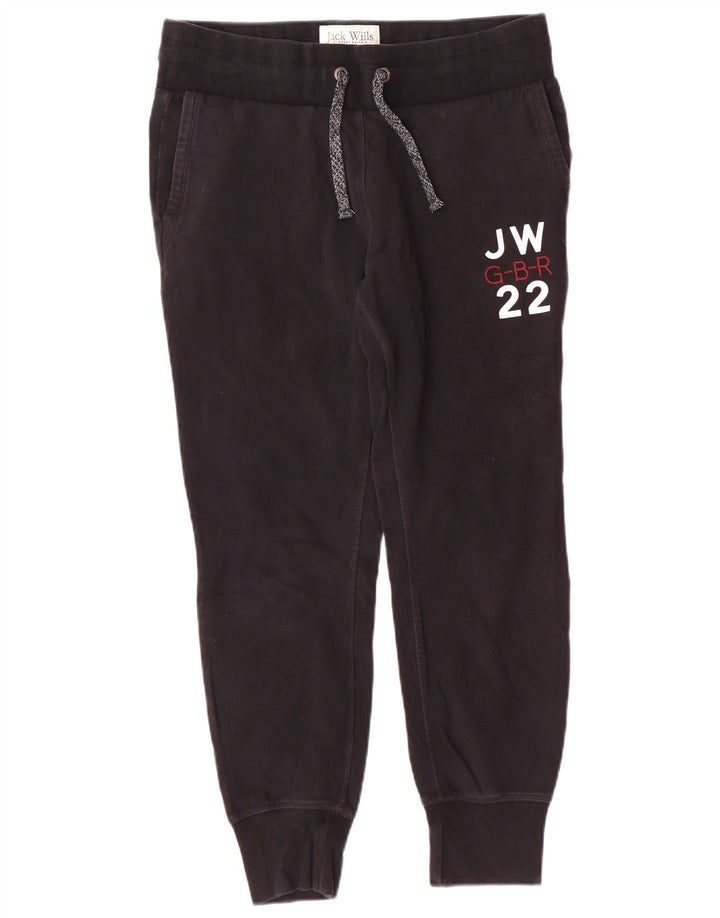 JACK WILLS Ženske trenirke s grafičkim motivima Joggers UK 12 srednje crne