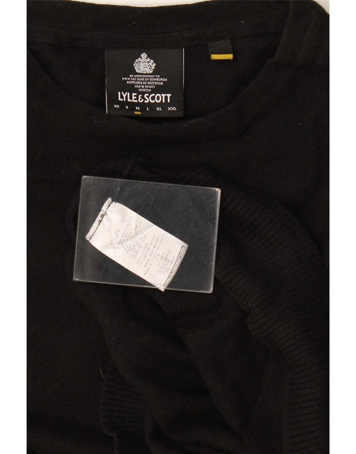 Lyle & Scott muški džemper s okruglim izrezom Srednji crni pamuk