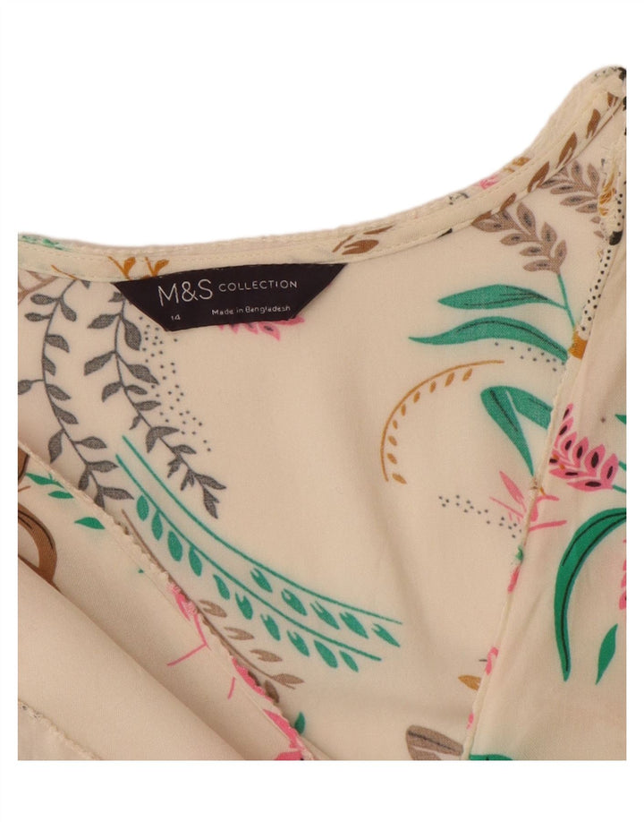 Marks & Spencer Top ženska bluza UK 14 Large Off White Floral