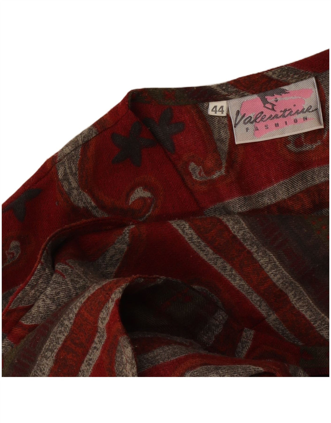 Vintage ženski prsluk IT 44 Medium Burgundy Paisley poliester