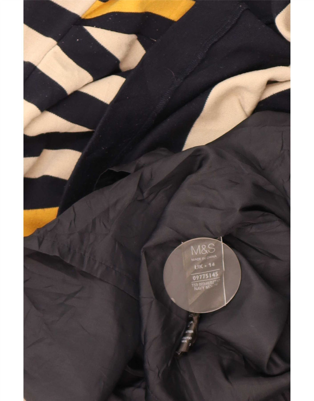 Marks & Spencer ženska plašt haljina UK 14 srednje tamnoplave pruge