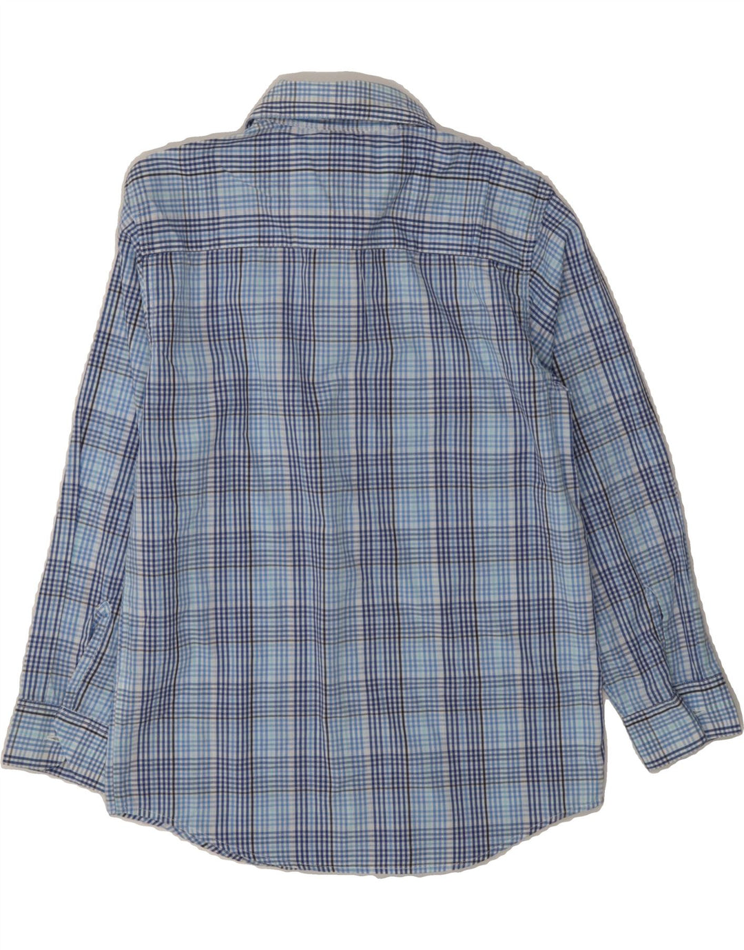 CHAPS Boys Shirt 10-11 Years Medium Blue Check Cotton Vintage Chaps and Second-Hand Chaps from Messina Hembry 