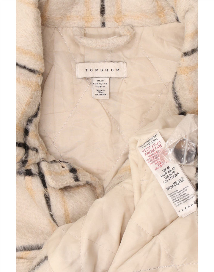 Topshop ženska prevelika bomber jakna UK 14 srednje bež karirani poliester