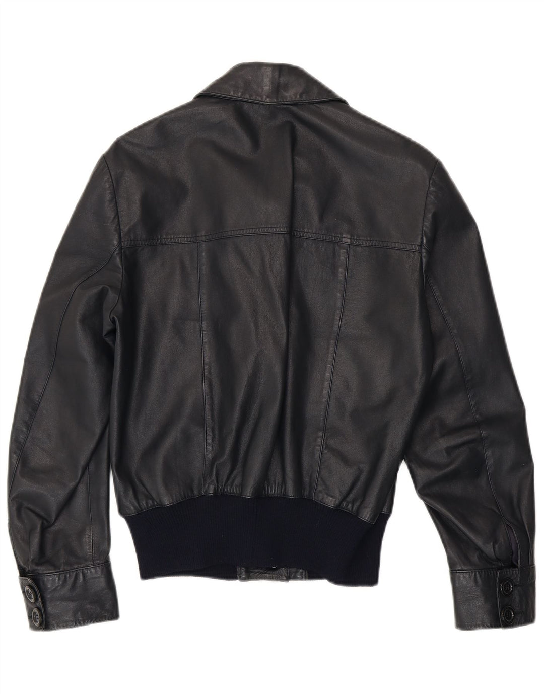 Vintage ženska bomber kožna jakna UK 14 srednje tamnoplava koža