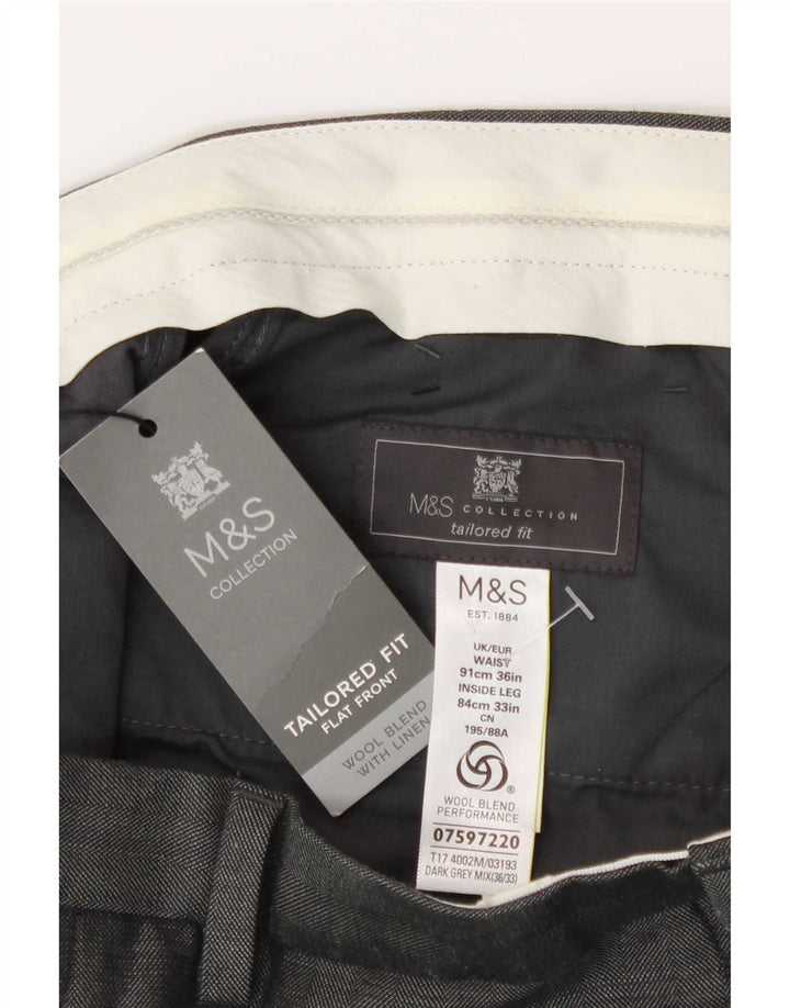 Marks & Spencer muške krojene hlače ravnog odijela W36 L33 sive