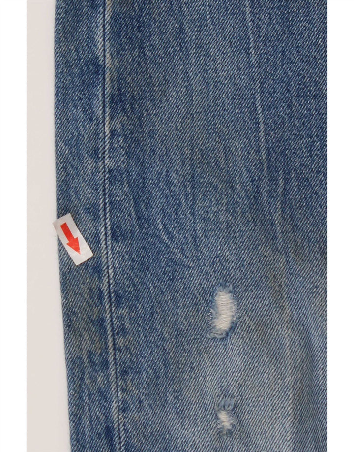 Levi's ženske 501 ravne traperice s oštećenjem W28 L32, plavi pamuk