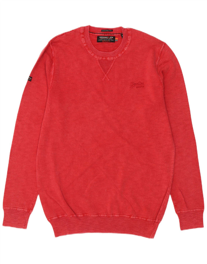 Superdry muški džemper s okruglim izrezom, veliki crveni pamuk
