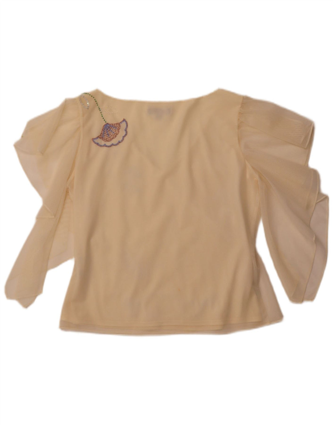 COAST Prozirna ženska majica kratkih rukava UK 16 Veliki žuti poliester