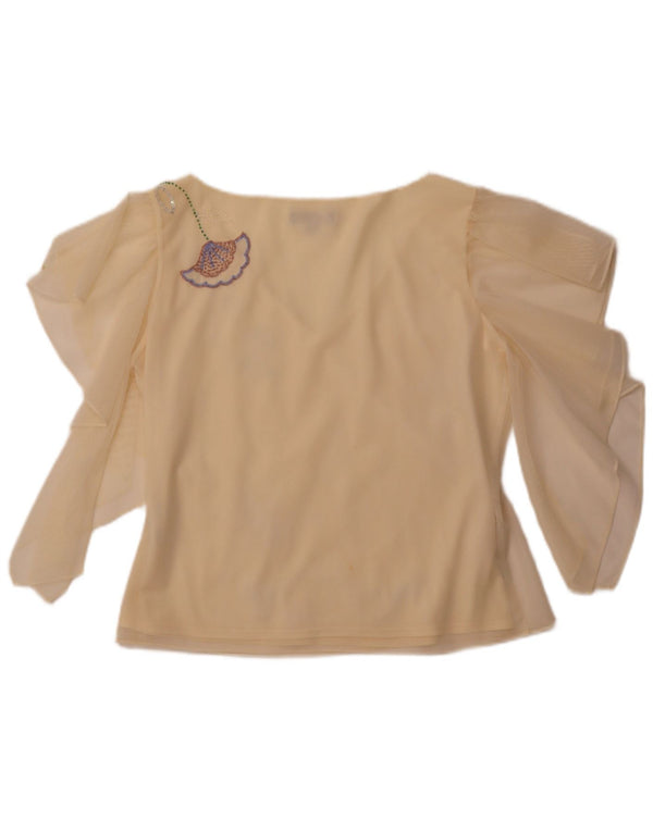 COAST Prozirna ženska majica kratkih rukava UK 16 Veliki žuti poliester