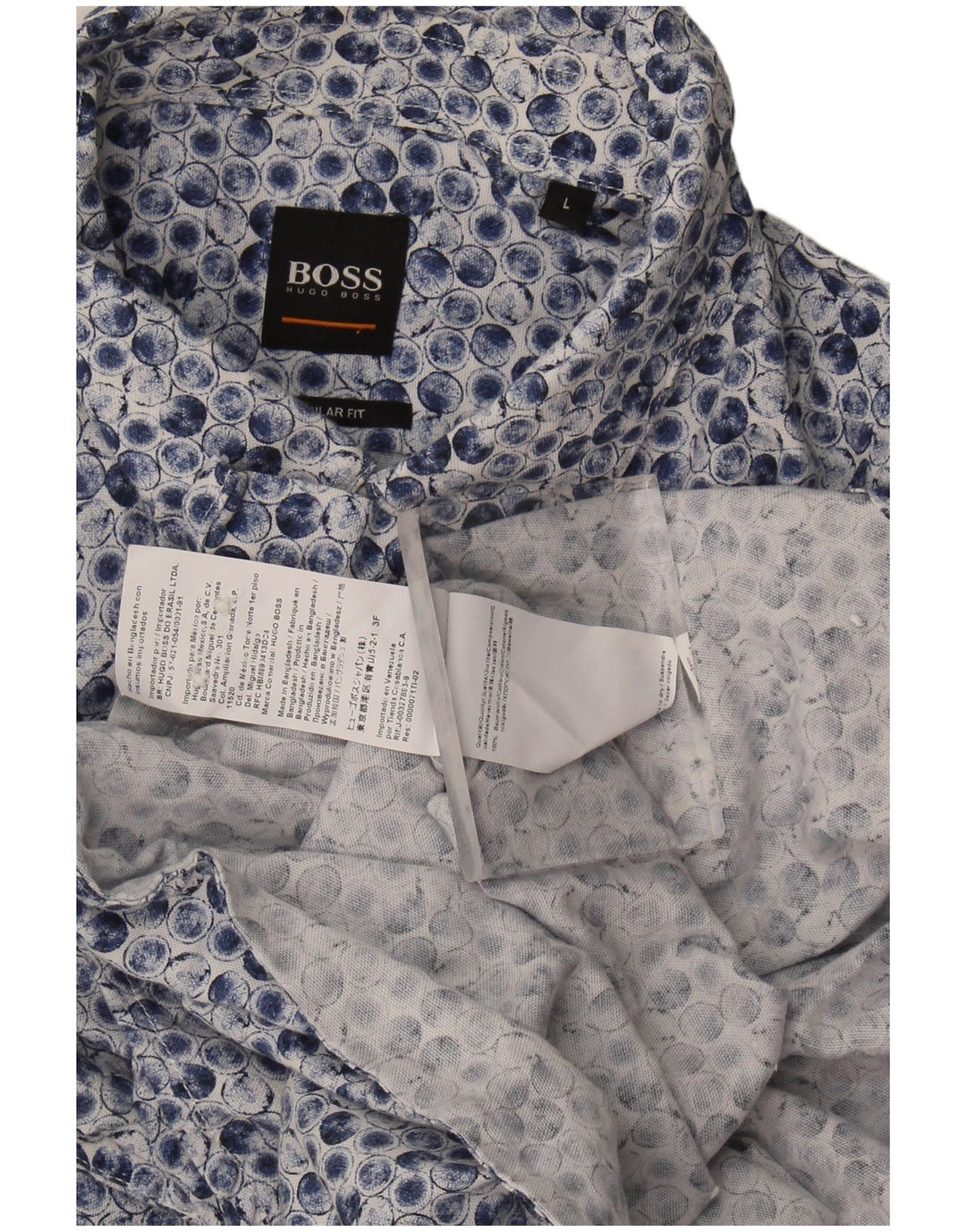 Hugo Boss muška majica standardnog kroja velika plava geometrijska veličina