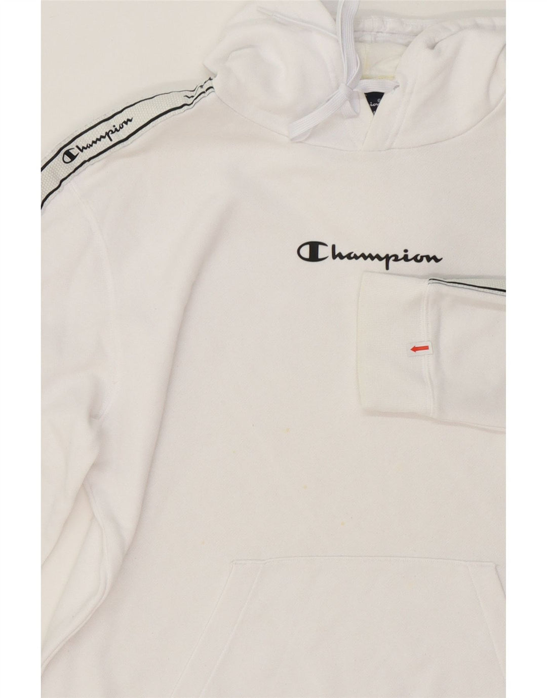 CHAMPION Mens Graphic Hoodie Jumper Medium White Cotton Vintage Champion and Second-Hand Champion from Messina Hembry 