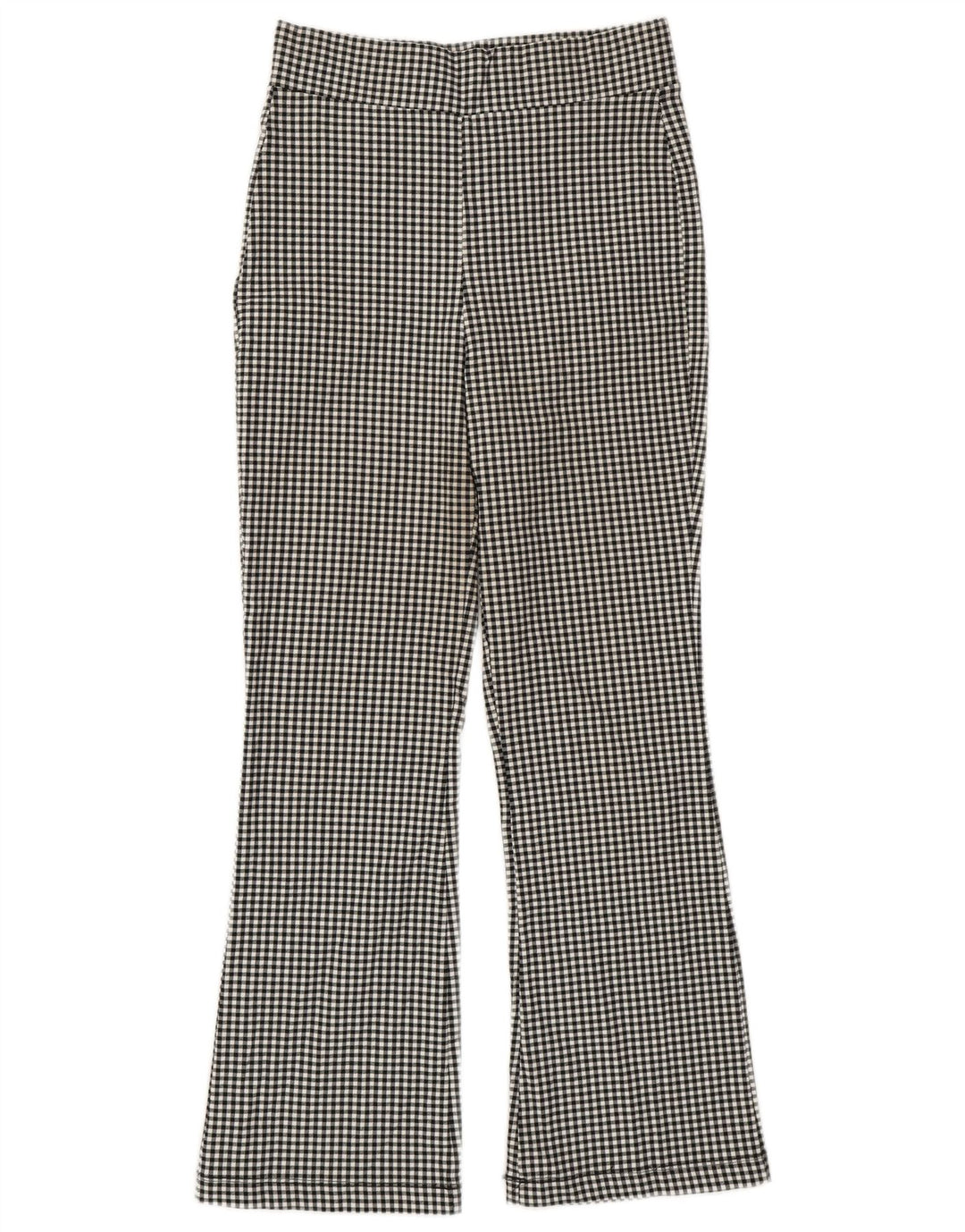ZARA ženske chino hlače srednjeg kroja W28 L26 crni gingham