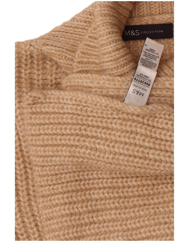 MARKS & SPENCER Ženski kratki pončo džemper bez rukava UK 10 Small Beige