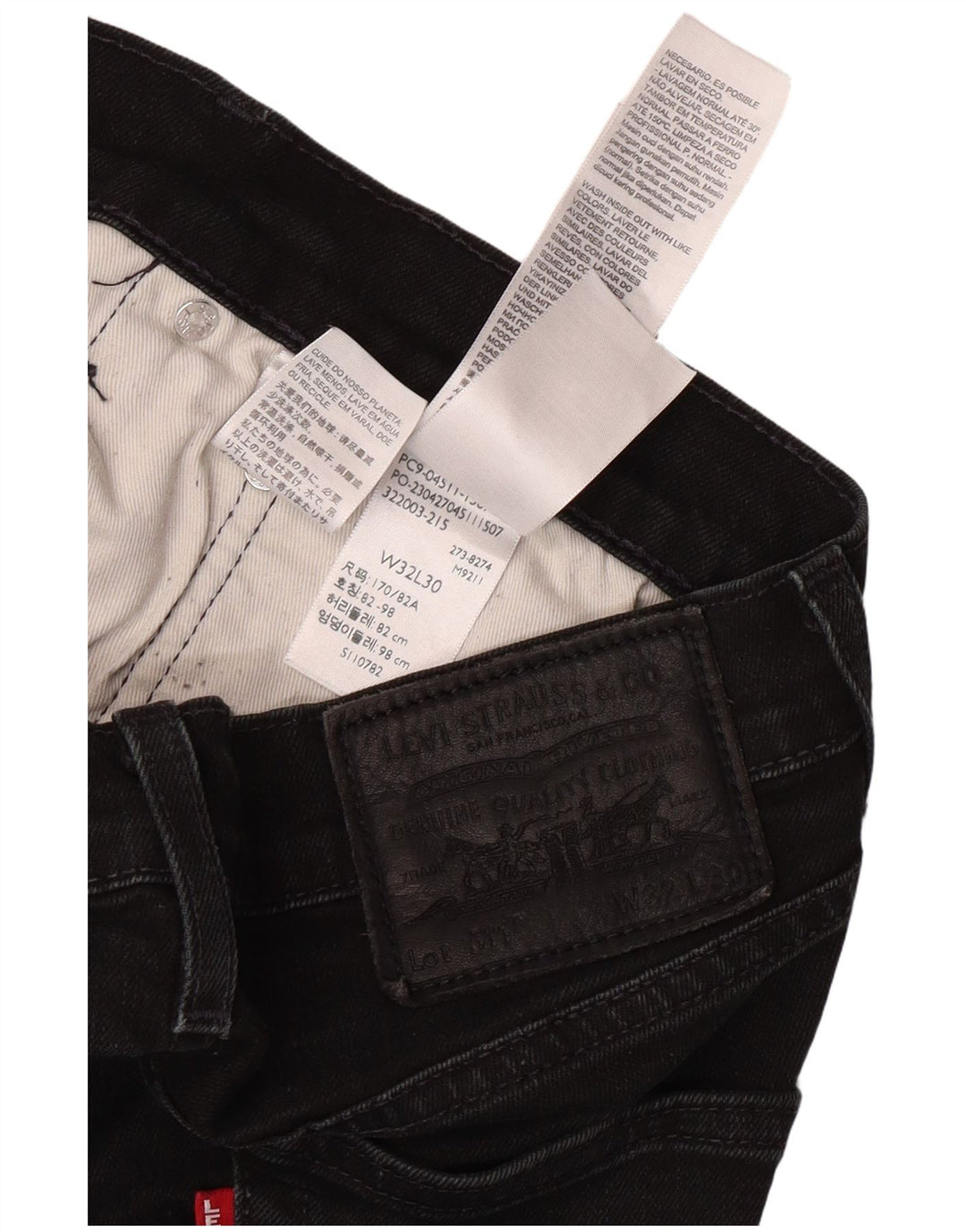 LEVI'S muške uske traperice W32 L30 crni pamuk