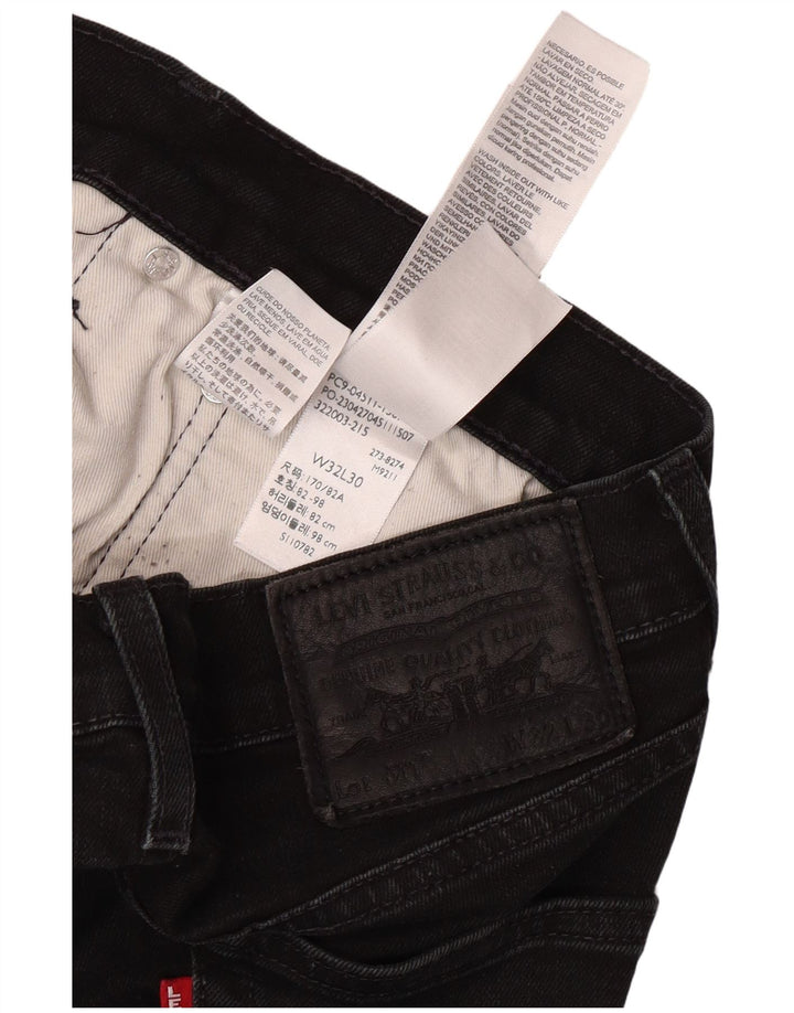 LEVI'S muške uske traperice W32 L30 crni pamuk