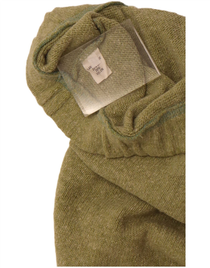 Vintage ženska pletena midi suknja srednje veličine W28 zelena vuna