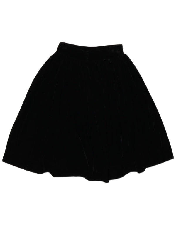 Vintage Womens High Waist Flared Skirt W24 XS Black
