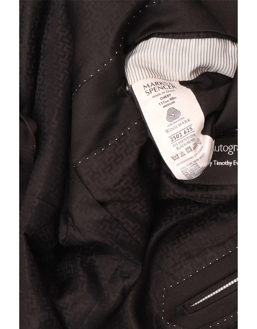 Marks & Spencer muška jakna s jednim gumbom, UK 46 XL crna nova vuna