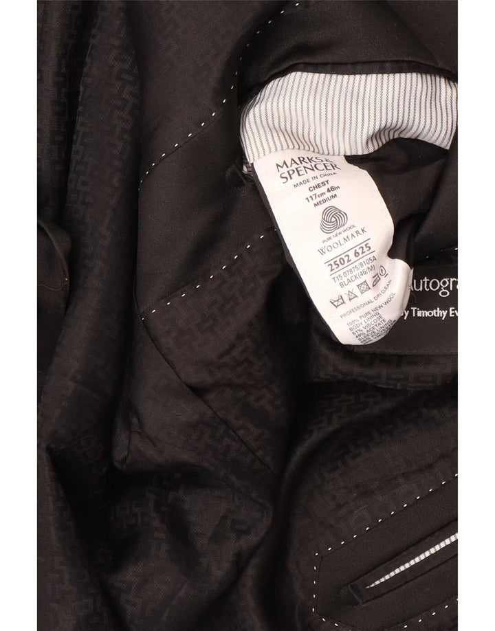 Marks & Spencer muška jakna s jednim gumbom, UK 46 XL crna nova vuna