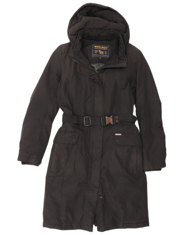 Woolrich ženski podstavljeni kaput s kapuljačom UK 6 XS crni pamuk