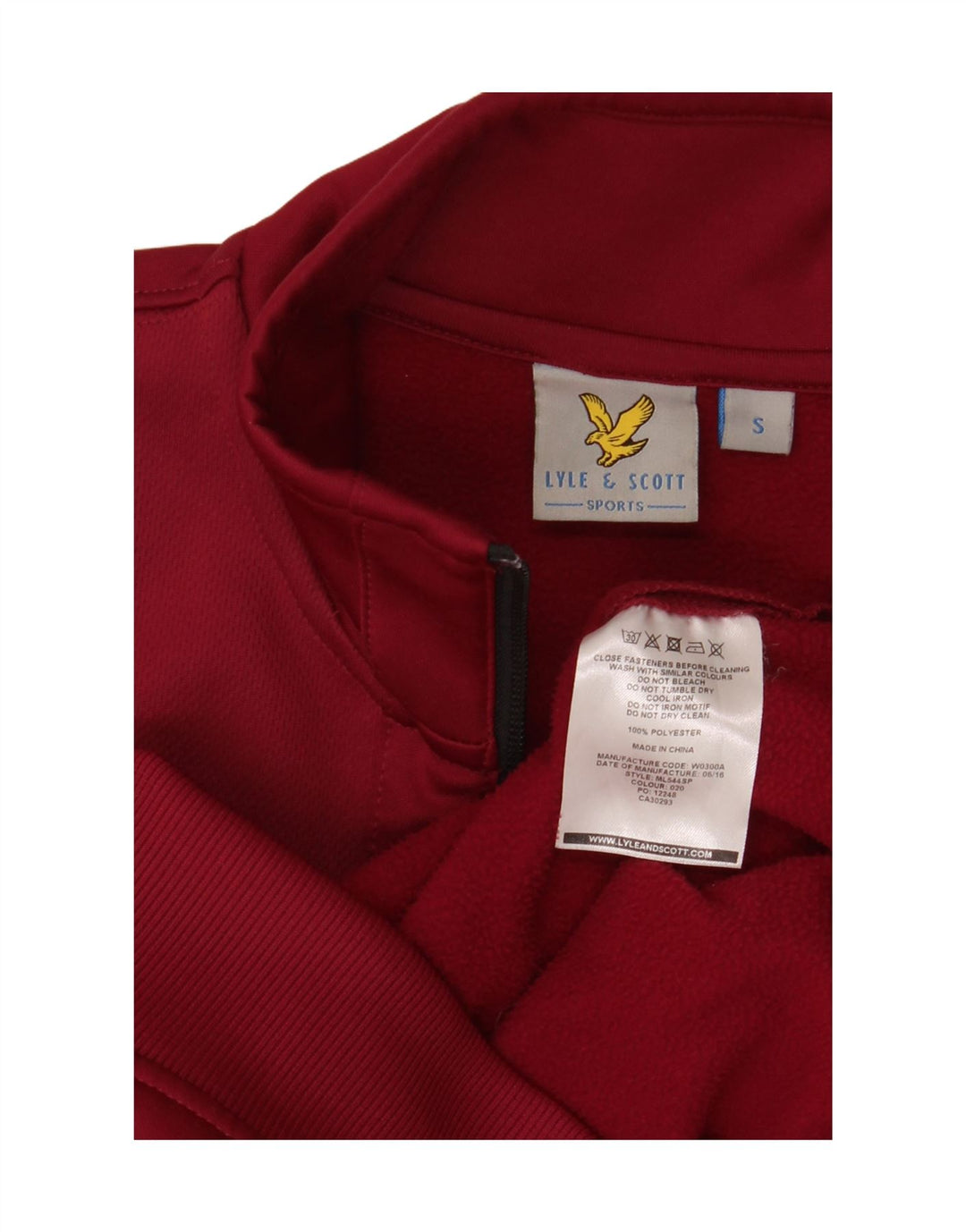Gornja jakna muške trenirke Lyle & Scott, mali kestenjasti poliester