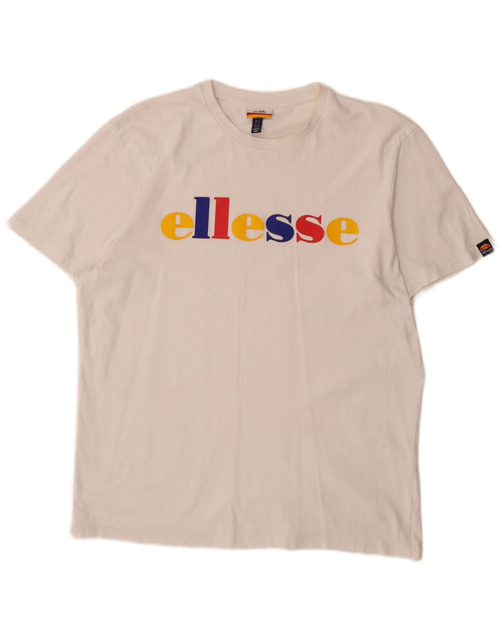 ELLESSE Velika bijela muška majica s grafičkim motivima