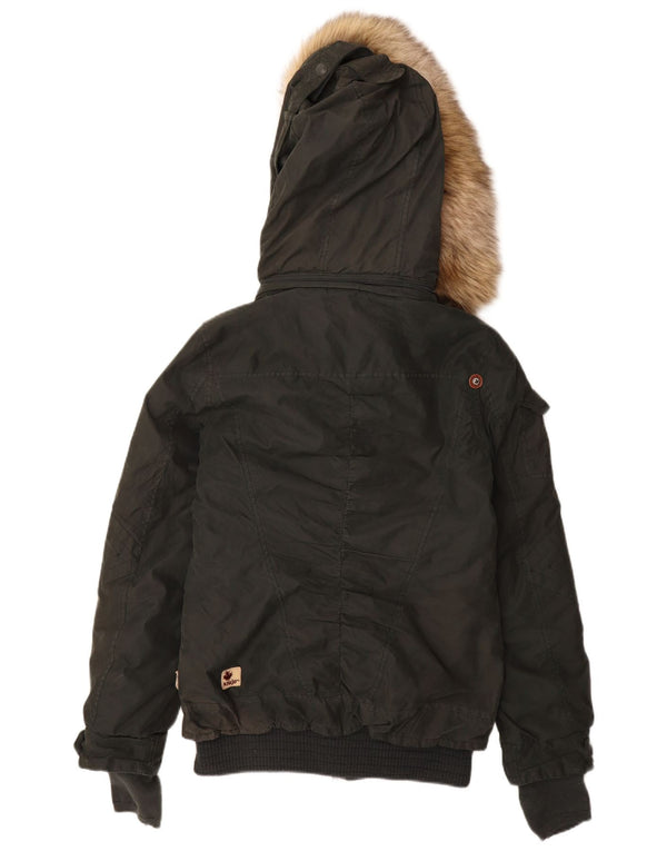 KHUJO ženski podstavljeni kaput s kapuljačom UK 12 Srednji kaki poliester