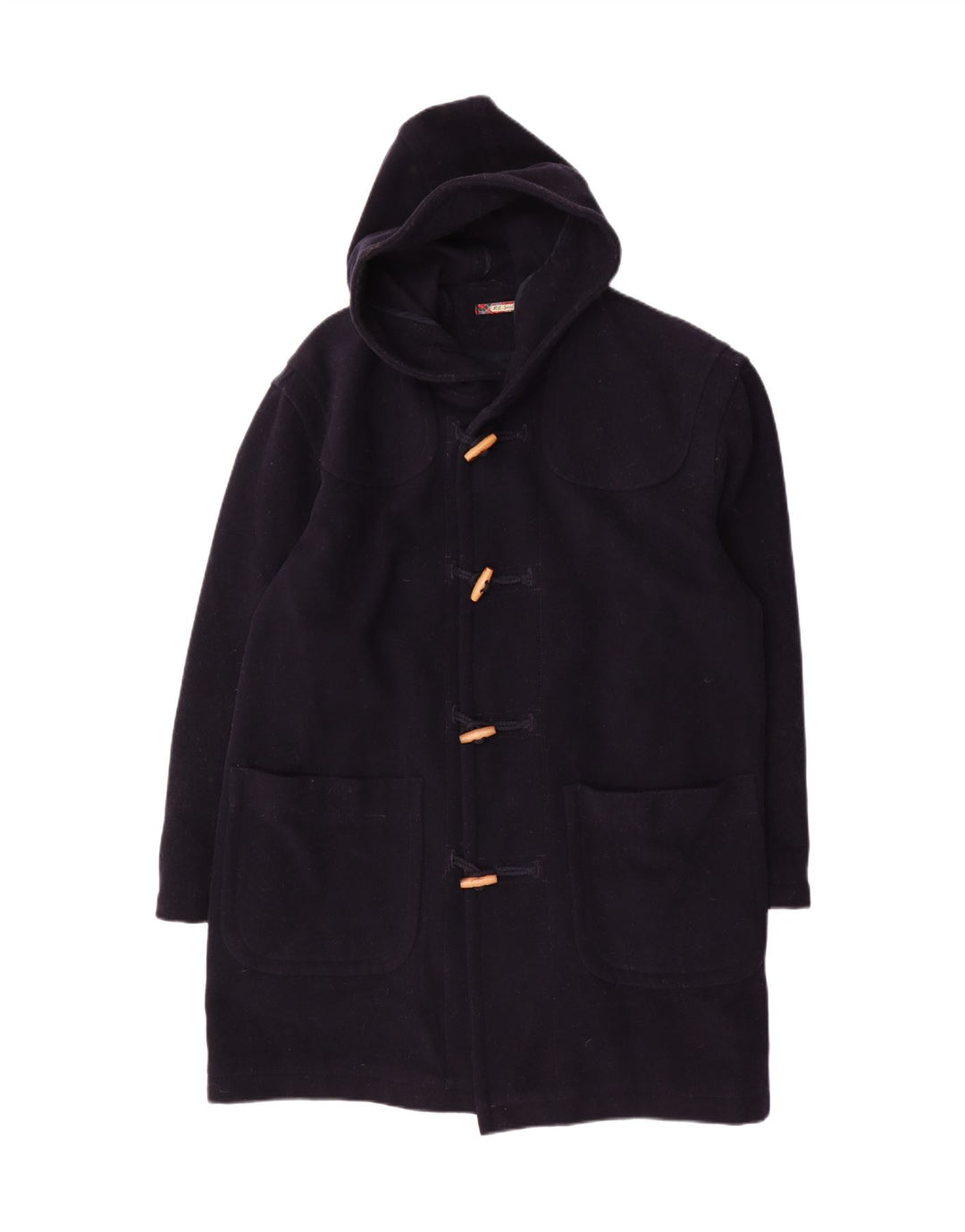 Sisley muška opuštena elegancija Duffle Coat s kapuljačom UK 36 Mala tamnoplava vuna