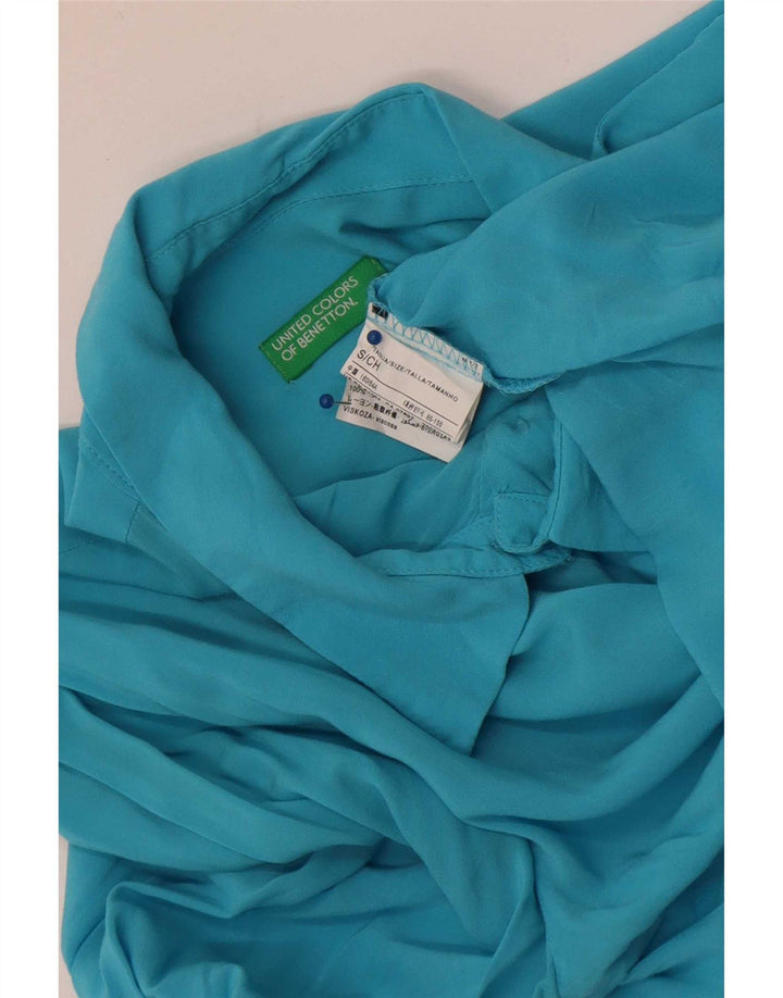 Benetton ženska košulja UK 10 Mala plava viskoza