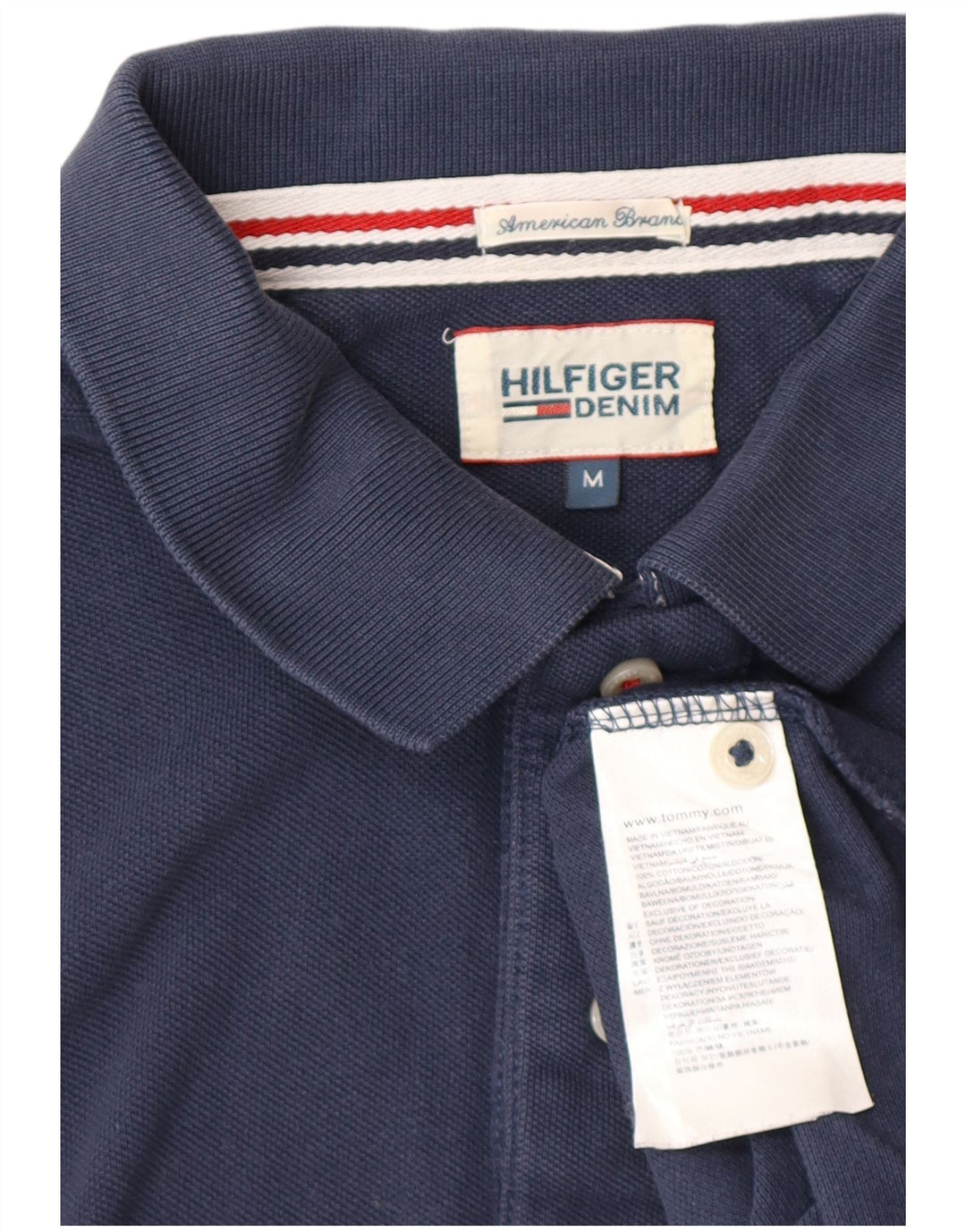 Visoka muška polo majica Tommy Hilfiger srednje tamnoplavi pamuk