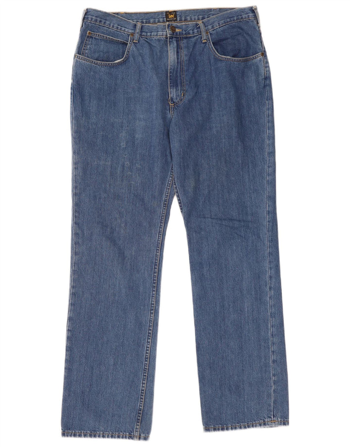 Lee Mens Brooklyn Straight Jeans W38 L32 Plavi pamuk