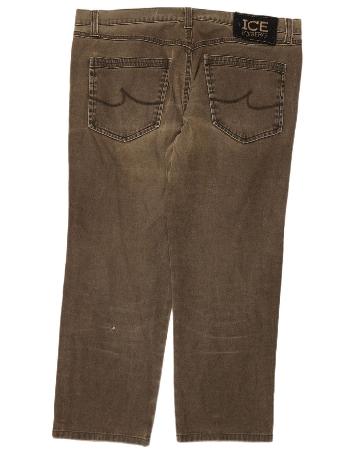 ICEBERG muške ravne traperice W38 L27 kaki pamuk