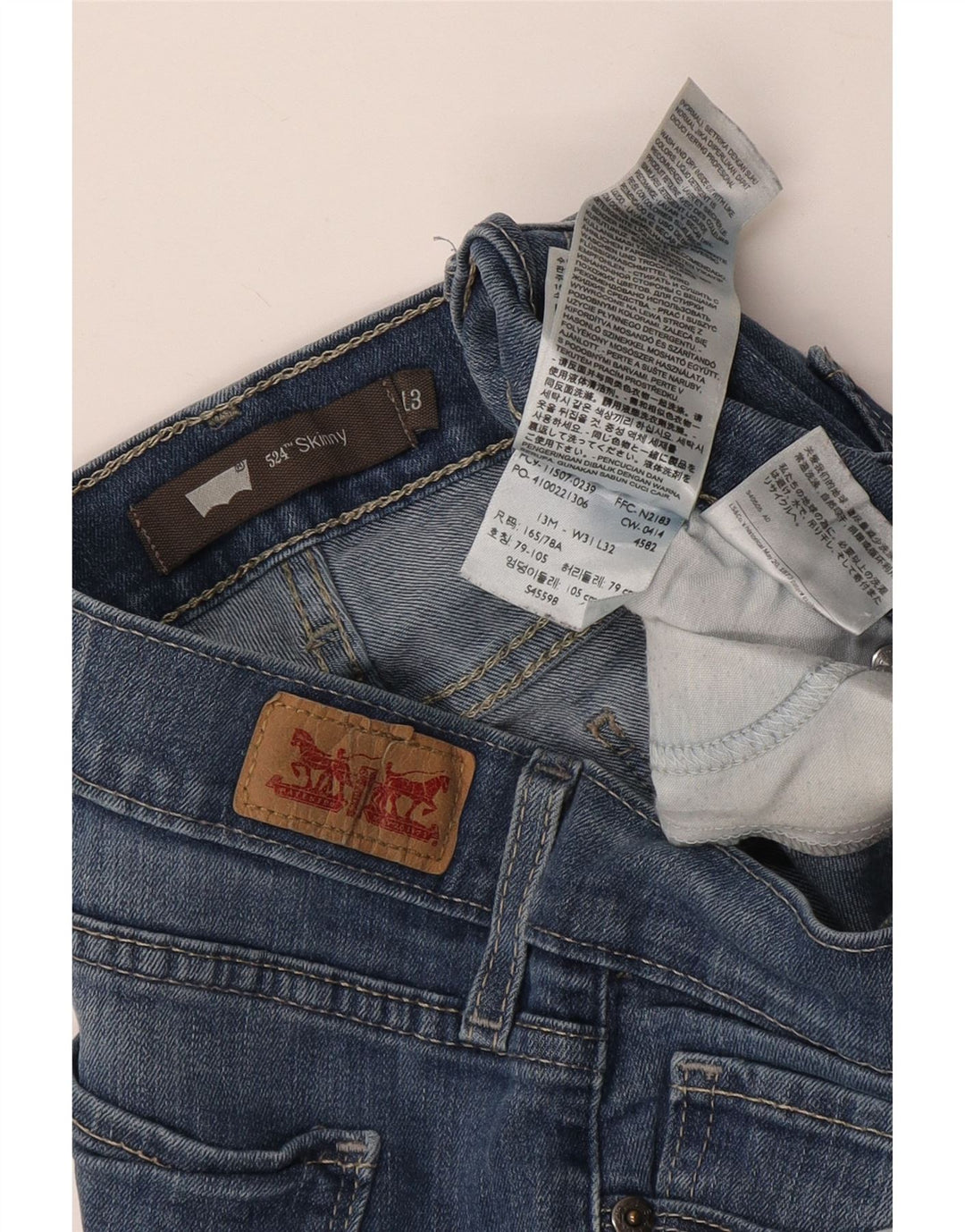 LEVI'S Ženske 524 uske traperice W31 L32 Plavi pamuk