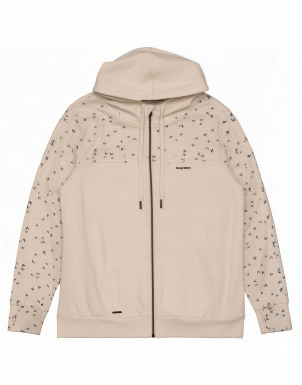Kangaroos ženski pulover s kapuljačom na patentni zatvarač UK 22/24 3XL bijeli pamuk na točkice