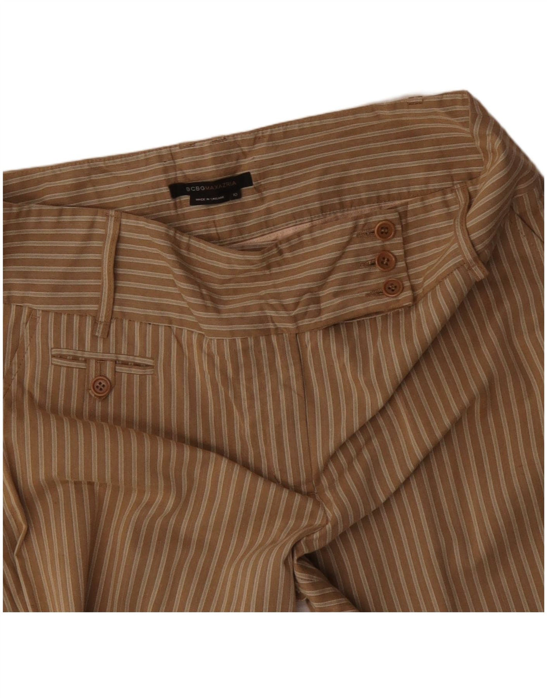 MAX MARA Ženske široke ležerne hlače US 10 Large W34 L32 Smeđe na pruge