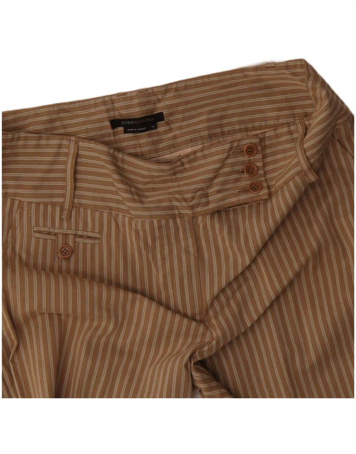 MAX MARA Ženske široke ležerne hlače US 10 Large W34 L32 Smeđe na pruge