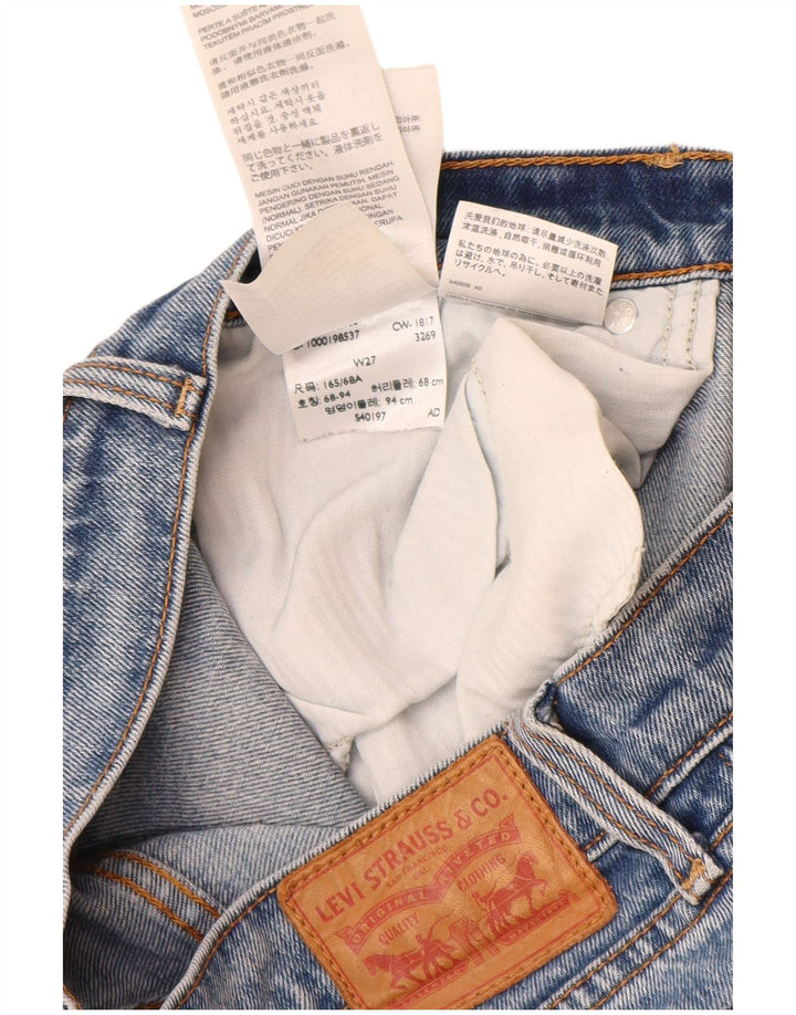 Levi's ženske ravne traperice s oštećenjem W27 L26, plavi pamuk