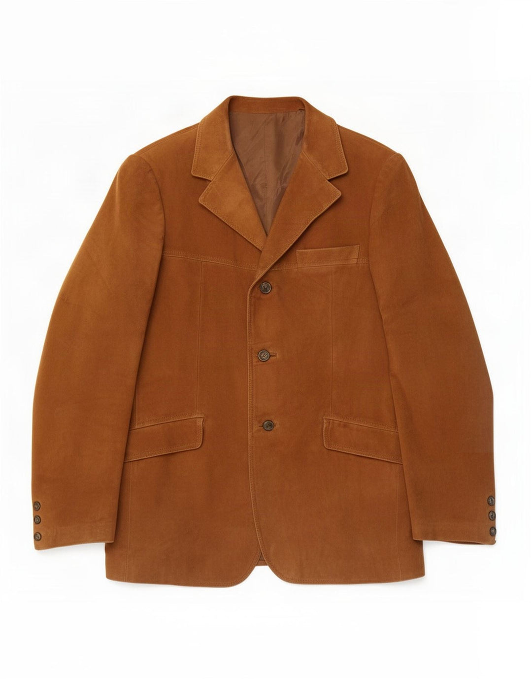 Vintage muška jakna od brušene kože s 3 gumba IT 50 Large Brown