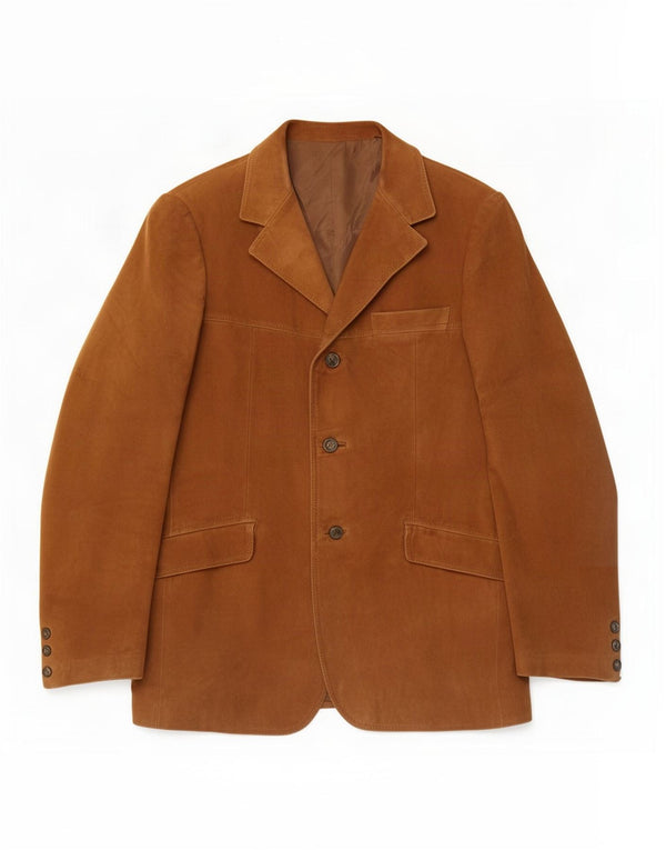 Vintage muška jakna od brušene kože s 3 gumba IT 50 Large Brown