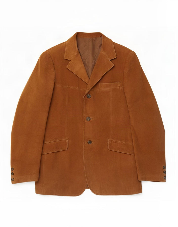 Vintage muška jakna od brušene kože s 3 gumba IT 50 Large Brown