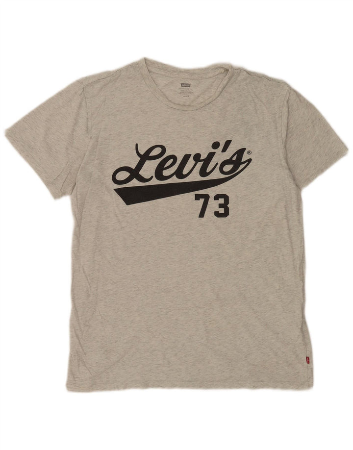 Levi's muška majica kratkih rukava s grafičkim motivima, srednje sivi flekasti pamuk