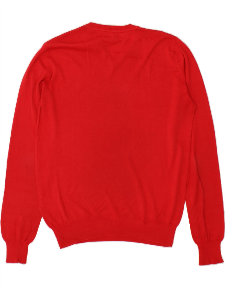 MURPHY & NYE Womens Sailmakers V-Neck Jumper Sweater UK 16 Large Red Vintage Murphy & Nye and Second-Hand Murphy & Nye from Messina Hembry 