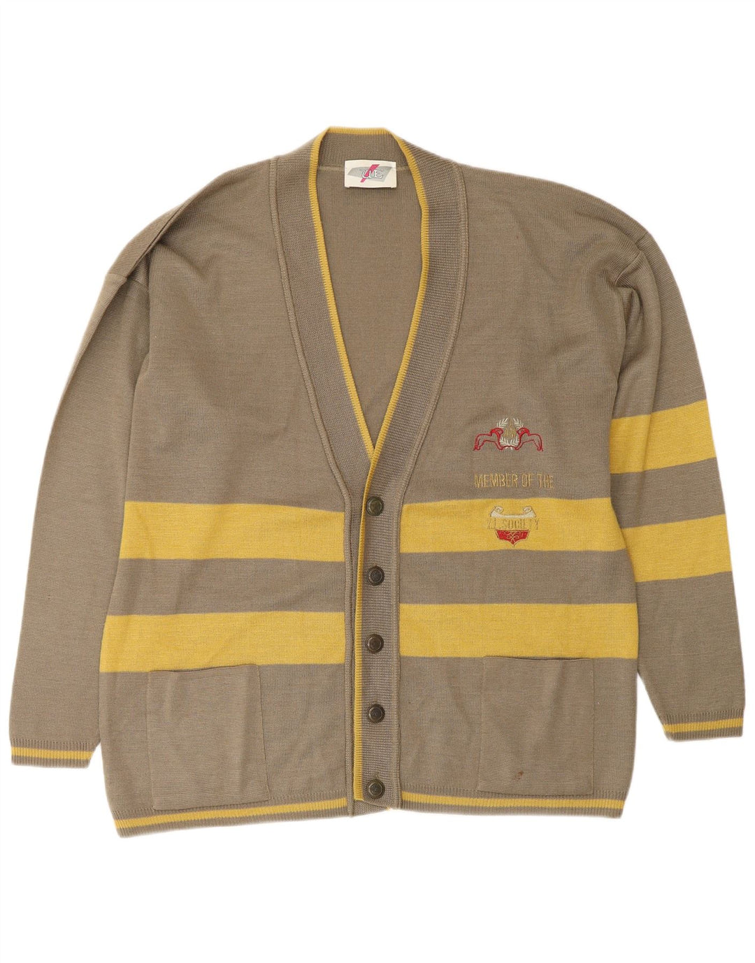 VINTAGE muški široki kardigan pulover od poliamida velikih zelenih pruga