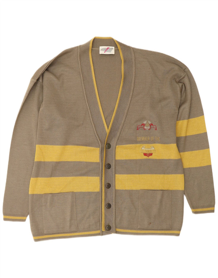 VINTAGE muški široki kardigan pulover od poliamida velikih zelenih pruga